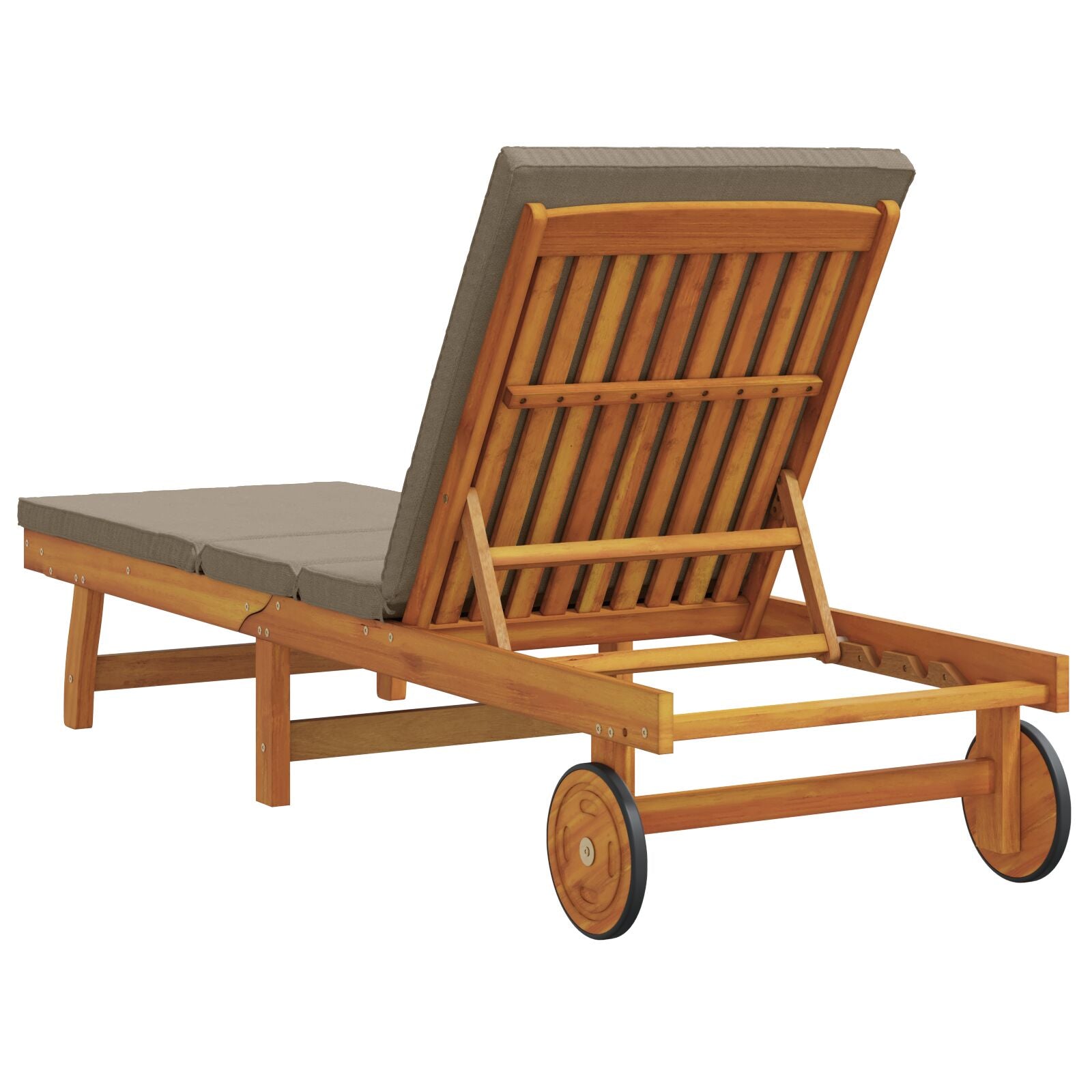 Solseng Med Hjul Og Pute I Taupe Solid Tre