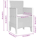 Hage Stol Set Of 2 Lysegrå, Antrasitt Polypropylen Standard