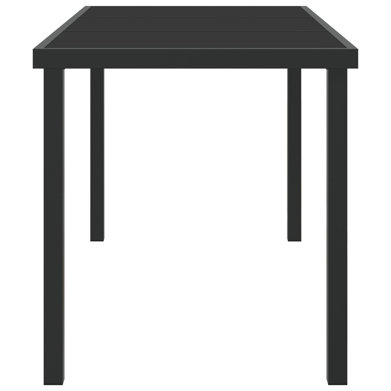 Hagebord Svart 140X80X73 Cm Herdet Glass