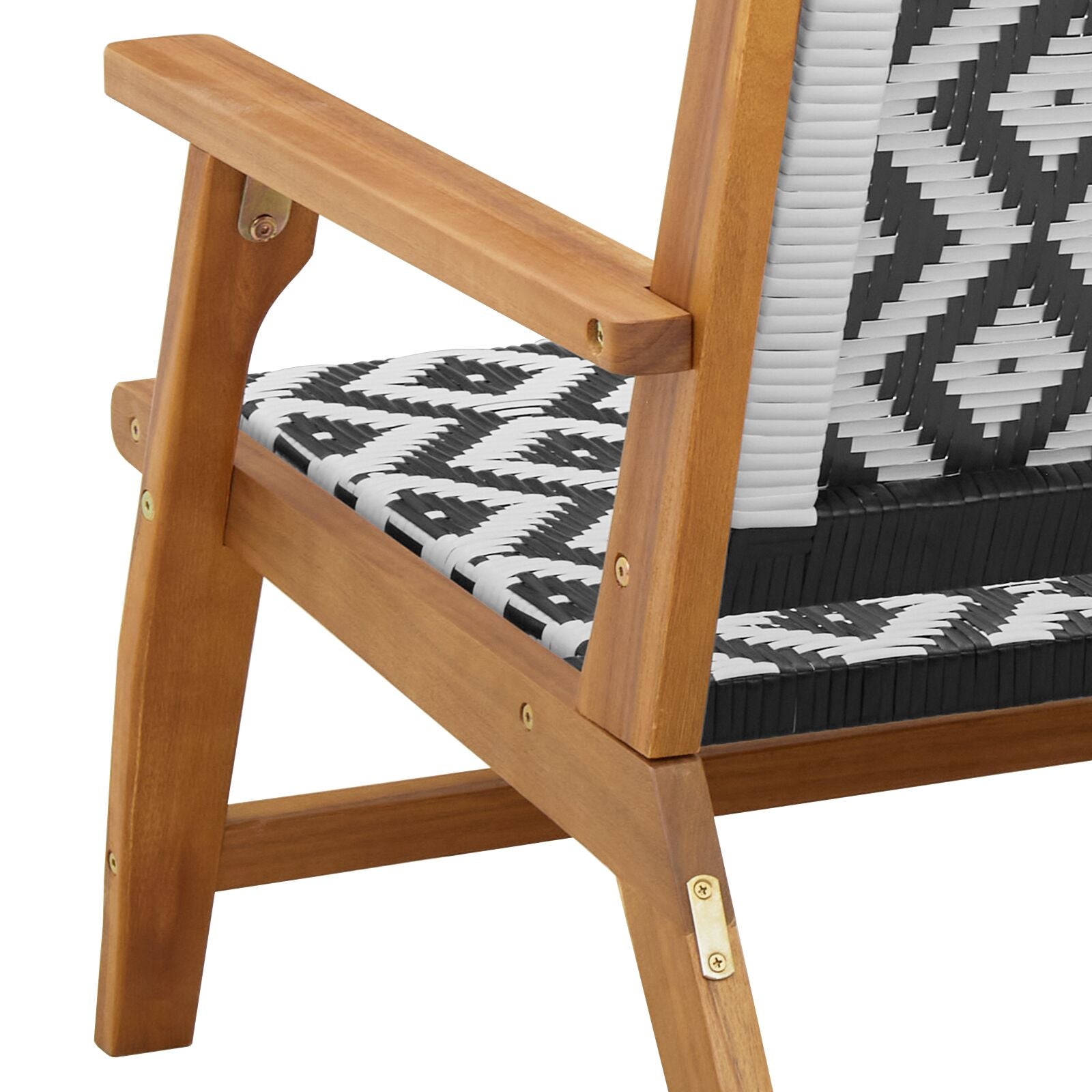 Hagemøbler 2 Stk Svart Og Hvit 76X67X73 Cm Massivt Akasietre