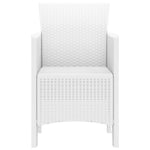 Hagemøbel Sett Med 2 Hvit Plast Rattan Stil Standard Lett Vekt