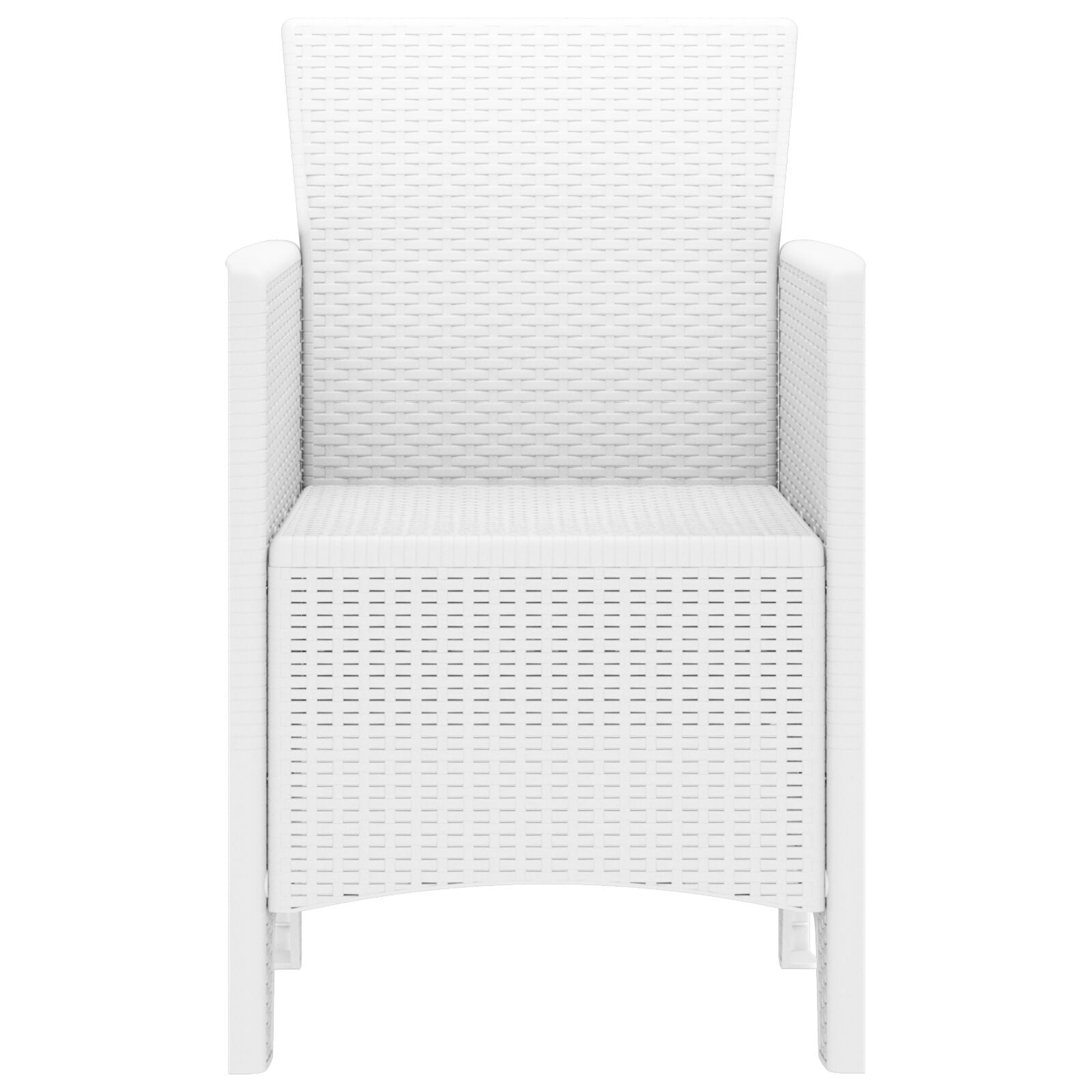 Hagemøbel Sett Med 2 Hvit Plast Rattan Stil Standard Lett Vekt