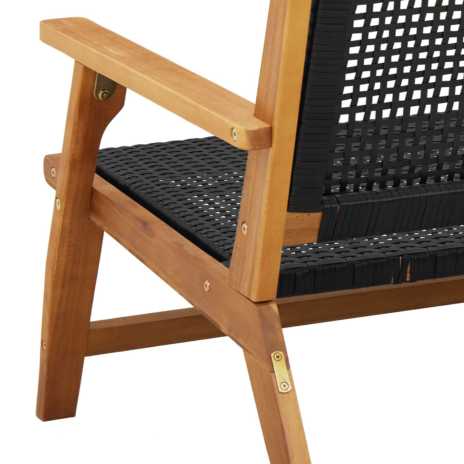 Hagemøbler 2 Stk Svart 76X67X73,5 Cm Massivt Akasietre