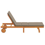Solseng Med Hjul Og Pute I Taupe Solid Tre