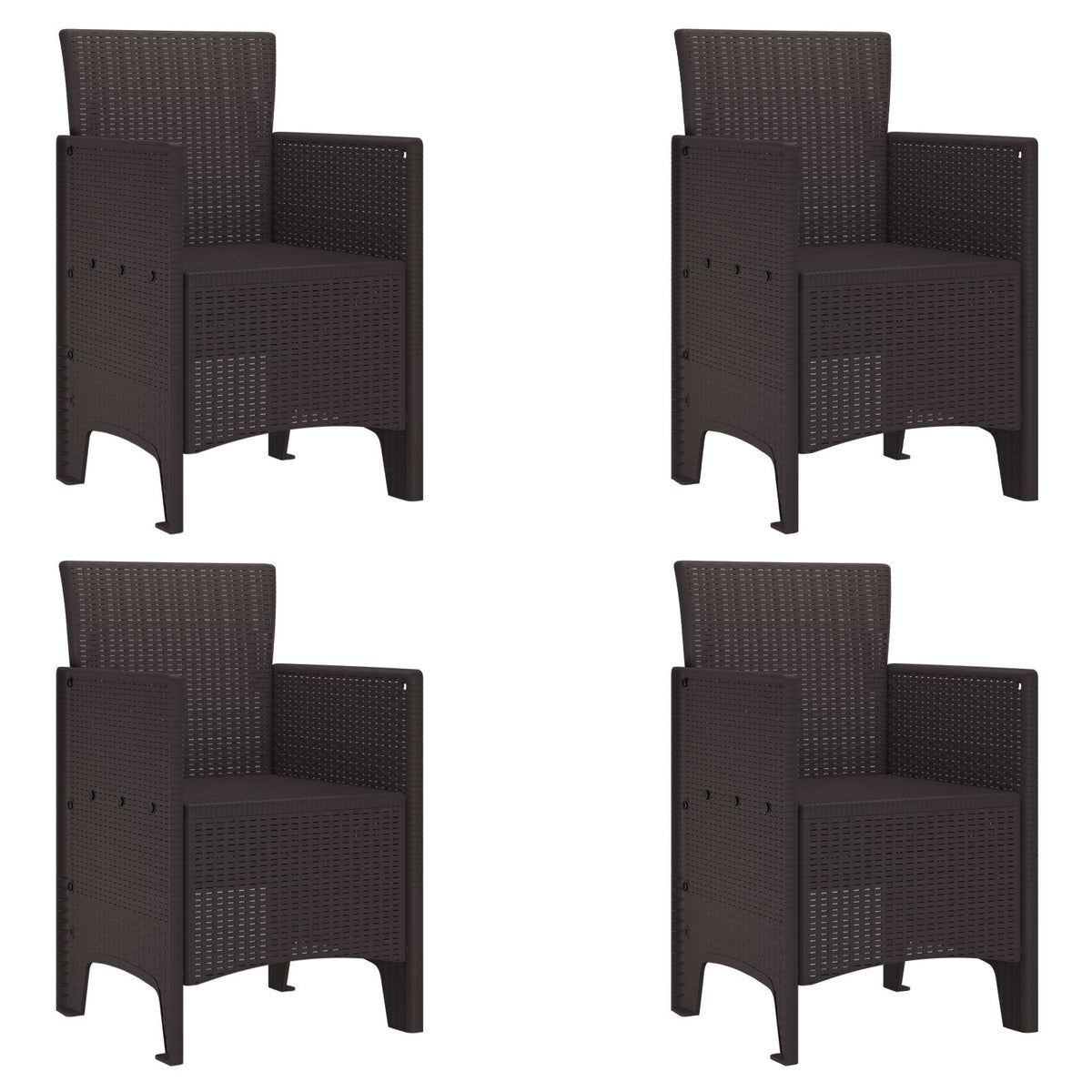 Hagemøbler 4 Stk Brun Poly Rattan