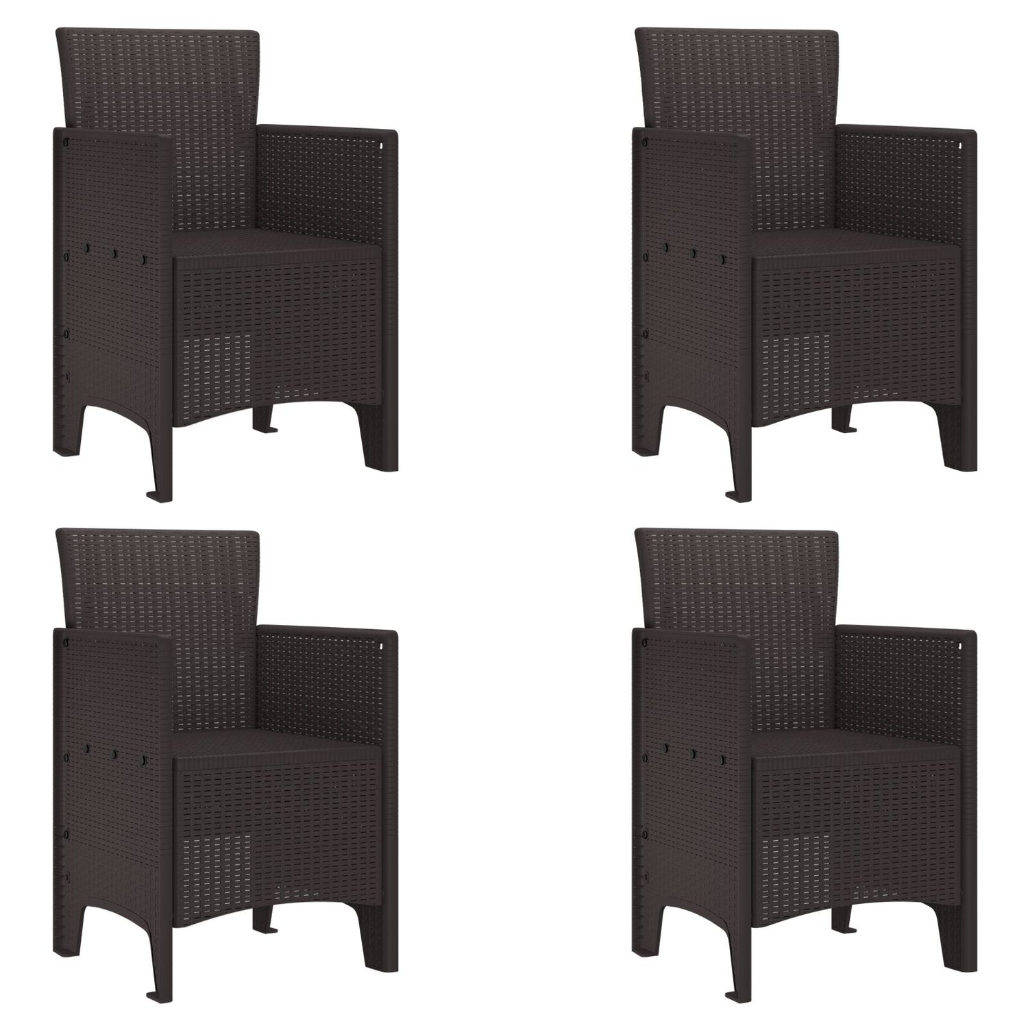 Hagemøbler 4 Stk Brun Poly Rattan