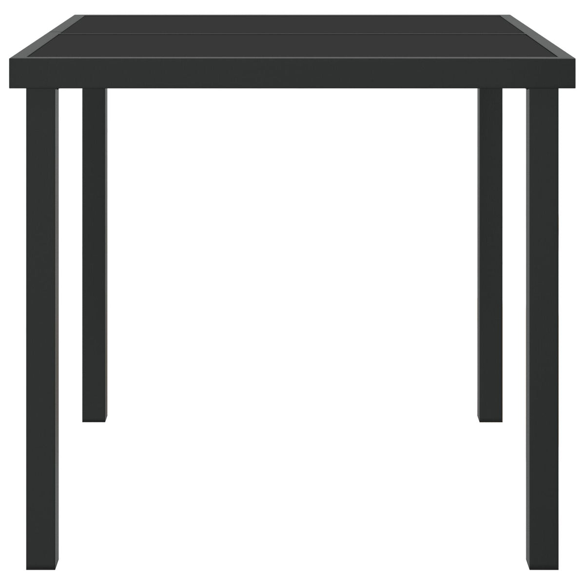 Hagebord Svart 80X80X73 Cm Herdet Glass