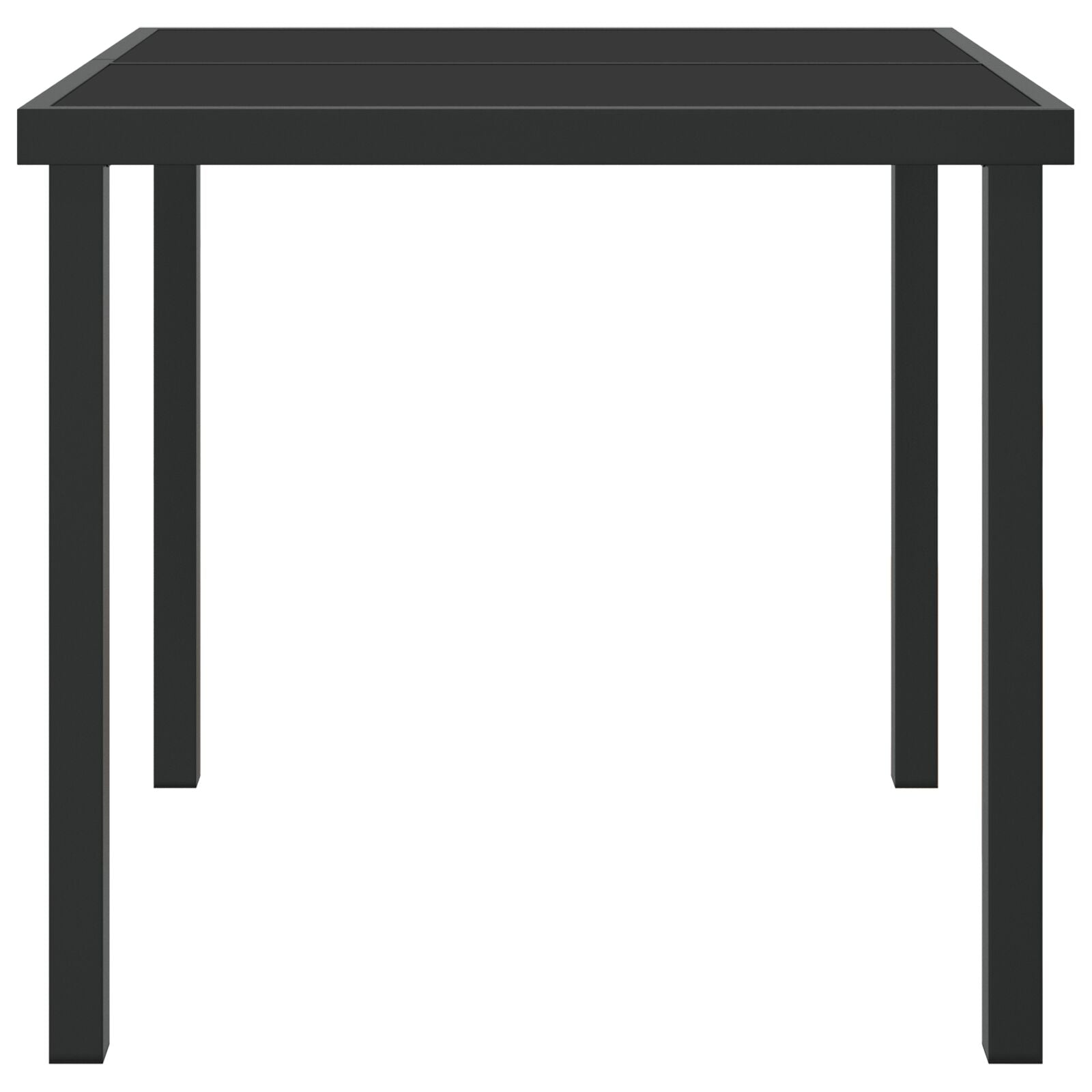 Hagebord Svart 80X80X73 Cm Herdet Glass