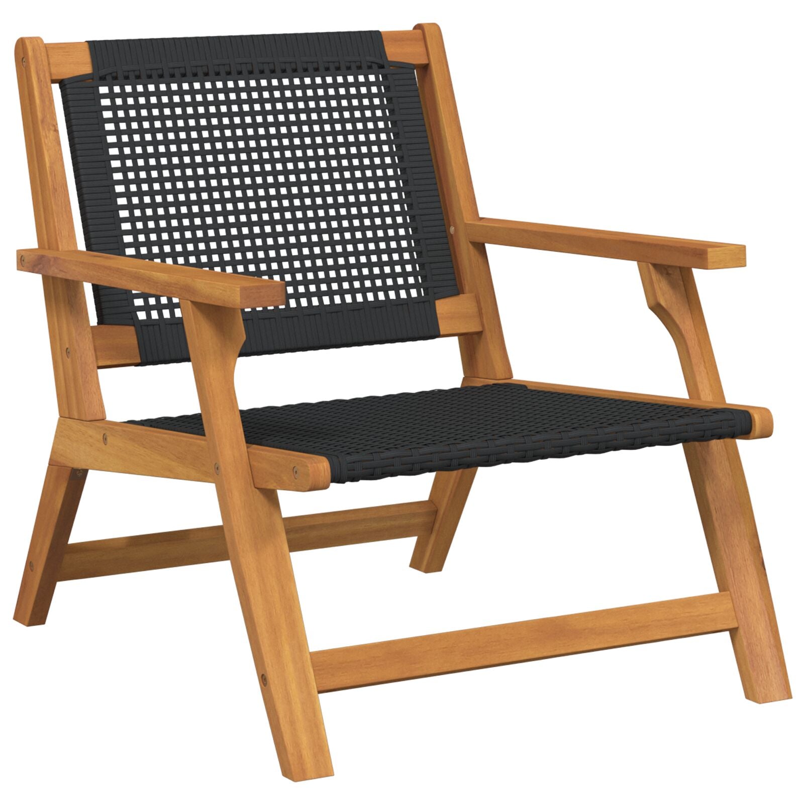 Hagemøbler 2 Stk Svart 76X67X73,5 Cm Massivt Akasietre
