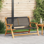 Hagebenk Svart 122X76X73,5 Cm Solid Akasietre