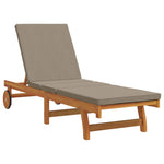 Solseng Med Hjul Og Pute I Taupe Solid Tre
