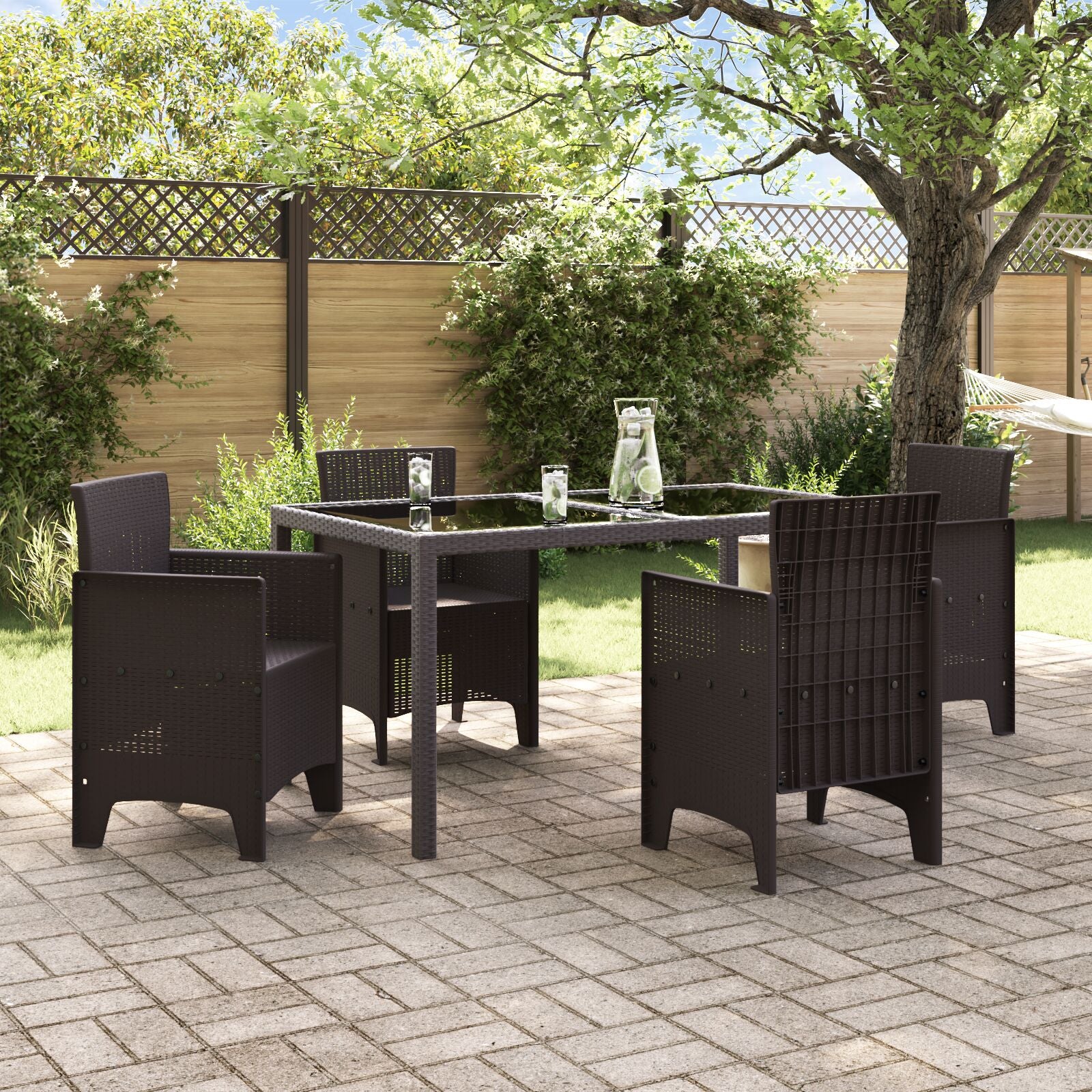 Hagemøbler 4 Stk Brun Poly Rattan