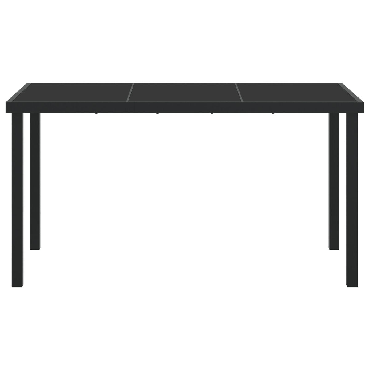 Hagebord Svart 140X80X73 Cm Herdet Glass