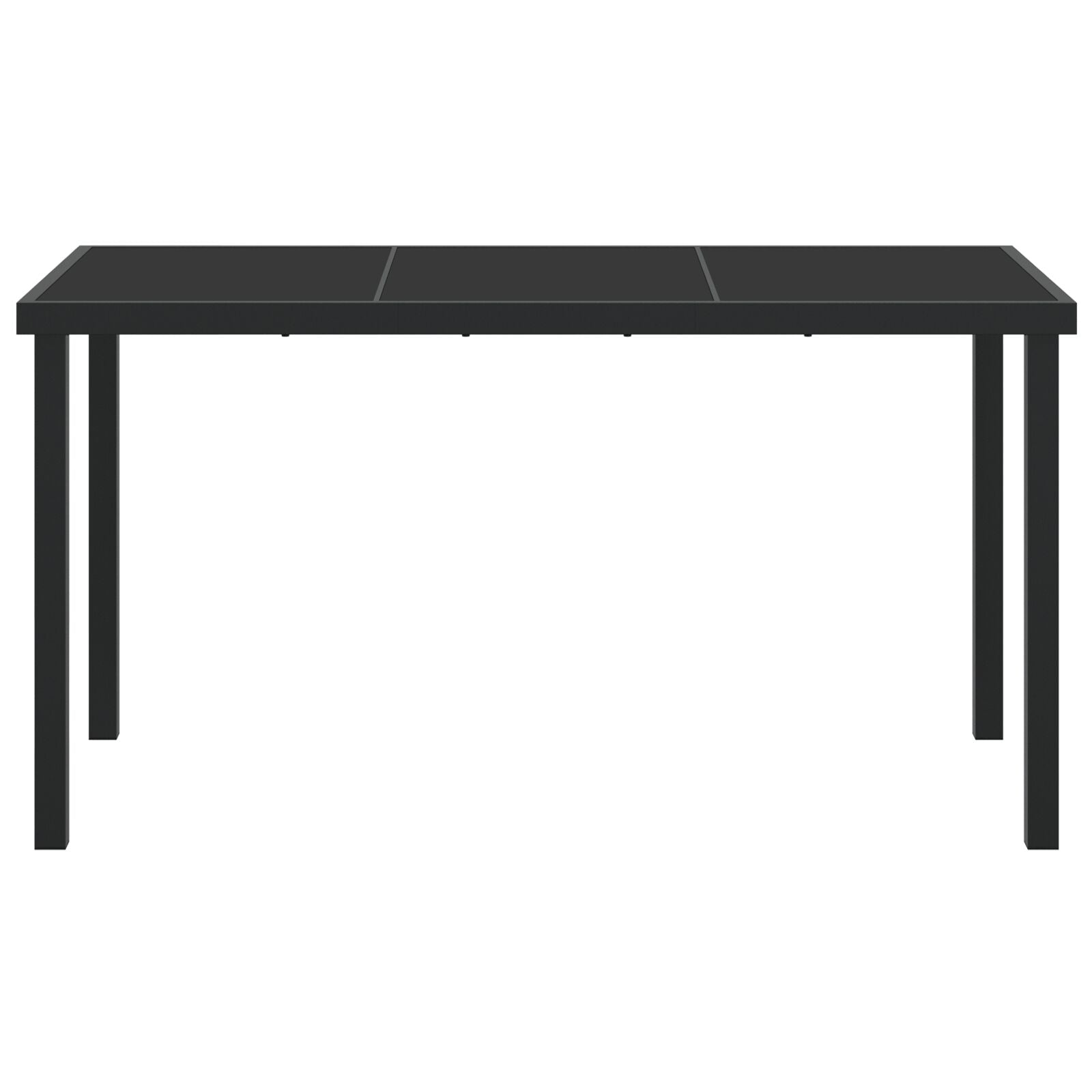 Hagebord Svart 140X80X73 Cm Herdet Glass