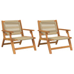 Hagebord 2 Stk Beige 67X77X73 Cm Massivt Akasietre