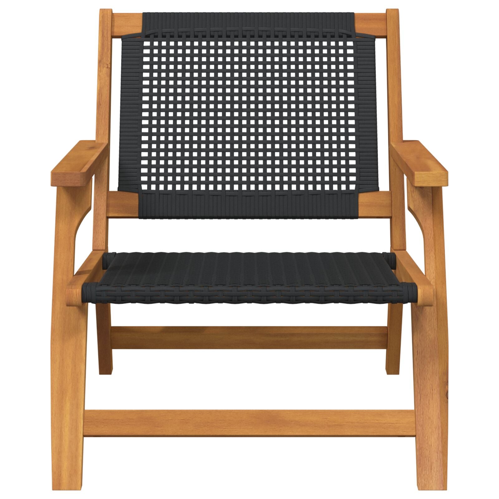 Hagemøbler 2 Stk Svart 76X67X73,5 Cm Massivt Akasietre