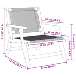 Hagemøbler 2 Stk Svart 76X67X73,5 Cm Massivt Akasietre