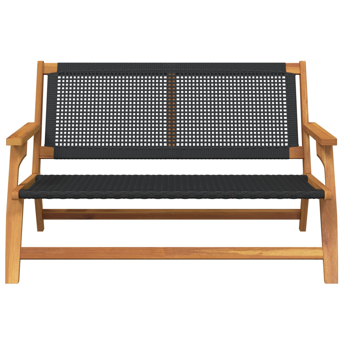Hagebenk Svart 122X76X73,5 Cm Solid Akasietre