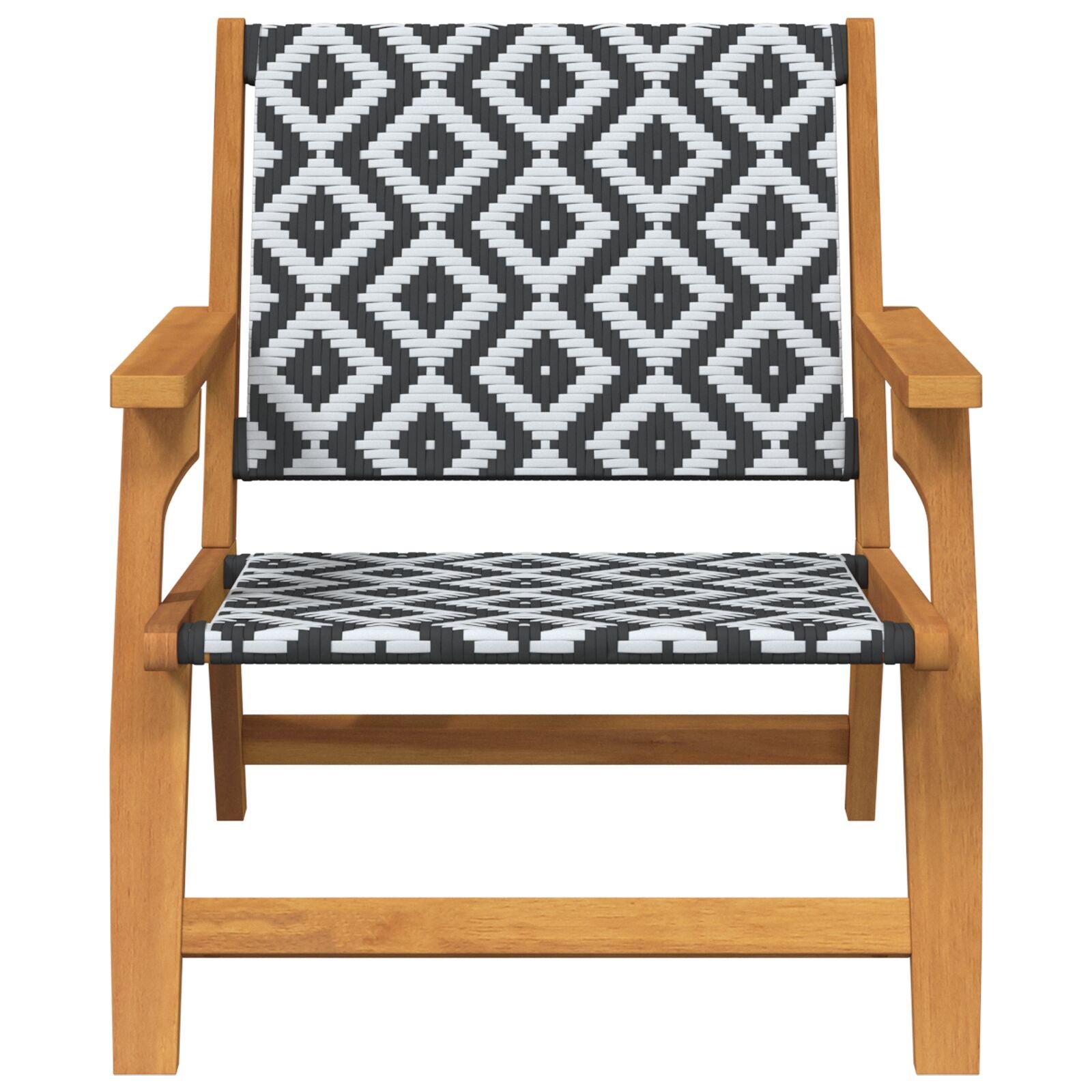 Hagemøbler 2 Stk Svart Og Hvit 76X67X73 Cm Massivt Akasietre