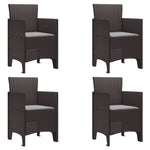 Hage Stoler Med Puter 4 Stk Brun Poly Rattan