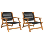 Hagemøbler 2 Stk Svart 67X77X73 Cm Massivt Akasietre