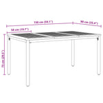 Hagebord 150X90X75 Cm Solid Akasietre Og Metall