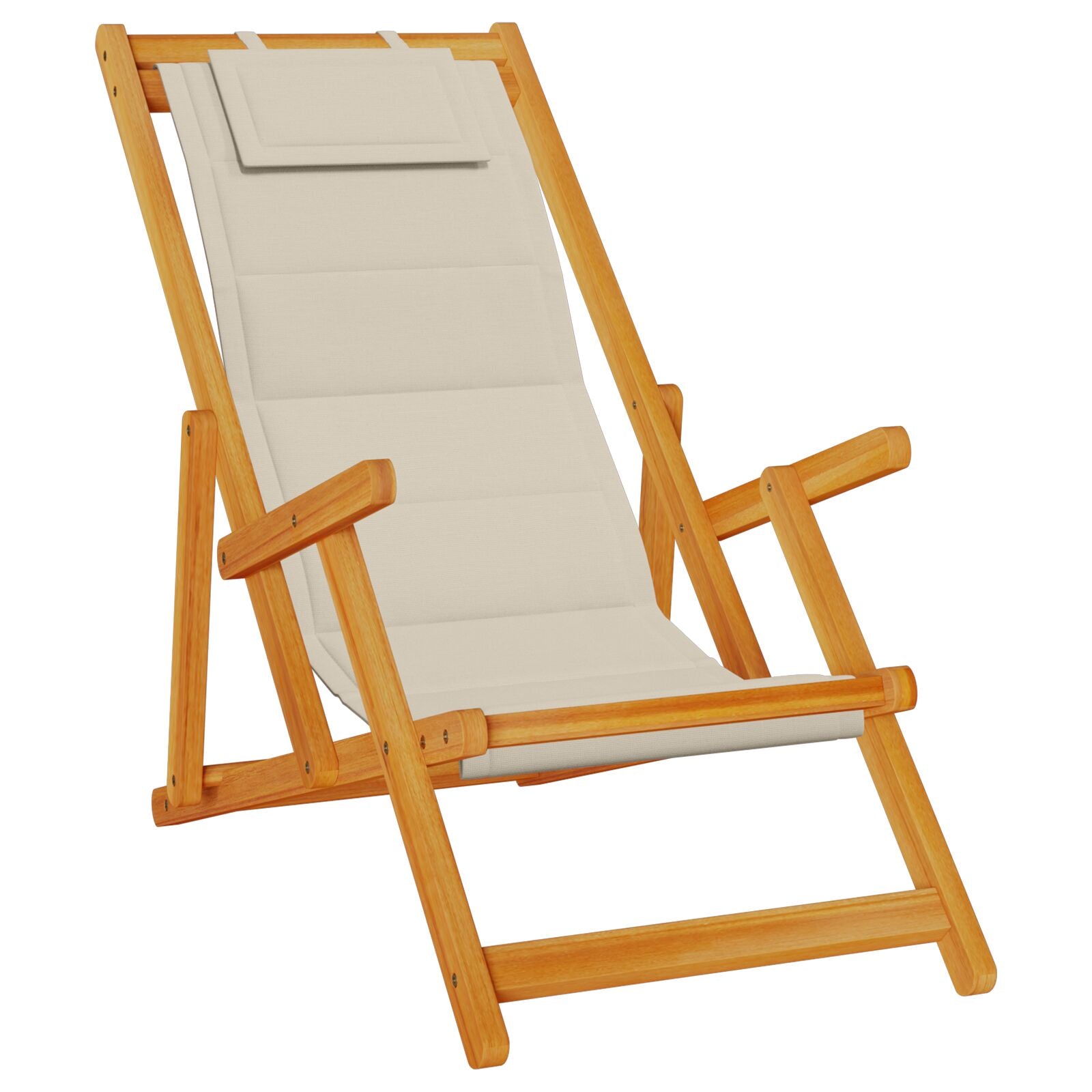 Sammenleggbare Strandstoler 2 Stk Taupe Solid Akasietre & Textilene
