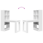 Skrivebord Med Hylle Hvit 122 X 67 X 145 Cm Konstruert Tre