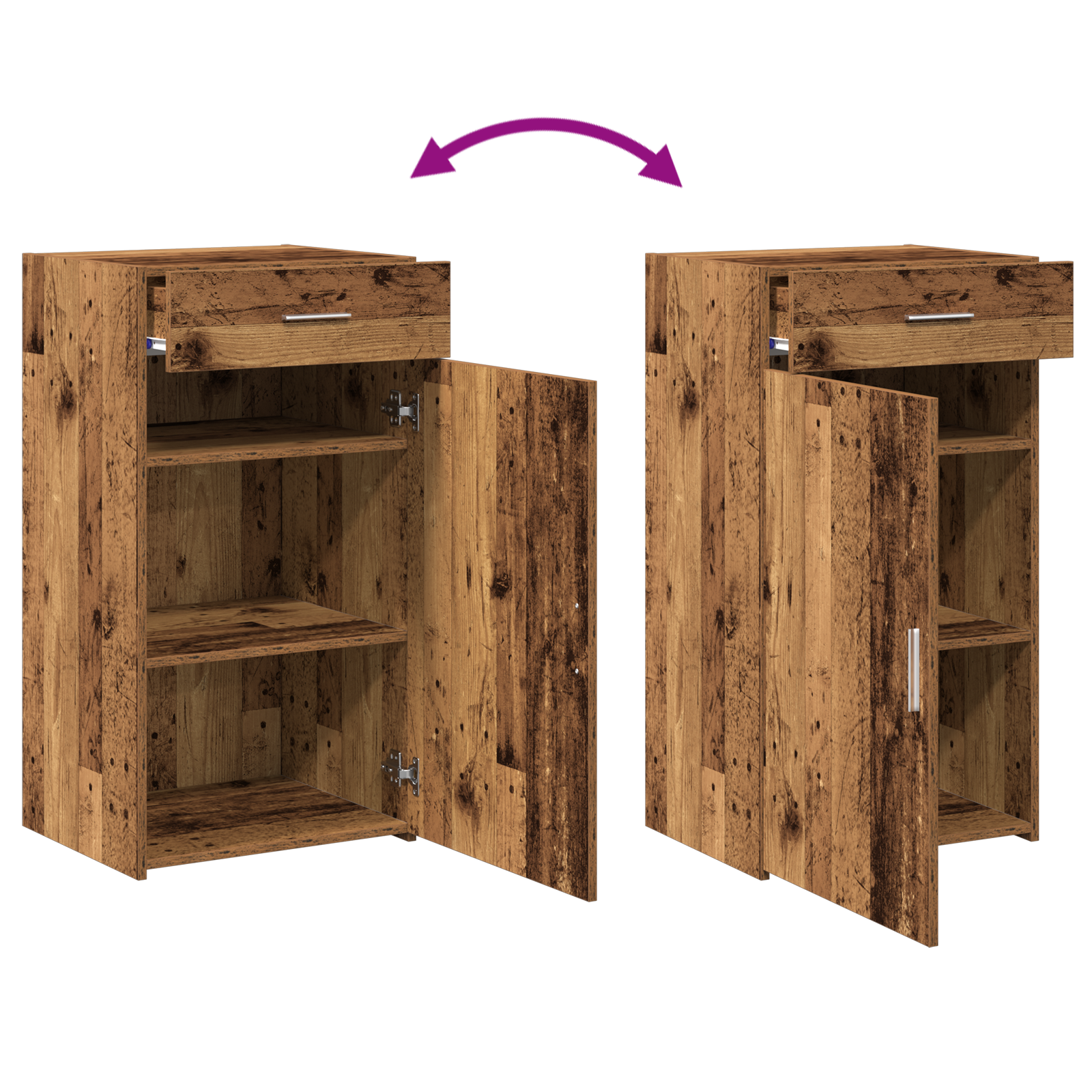 Serviesskap Med Skuff Gammelt Tre 50 X 42,5 X 93 Cm