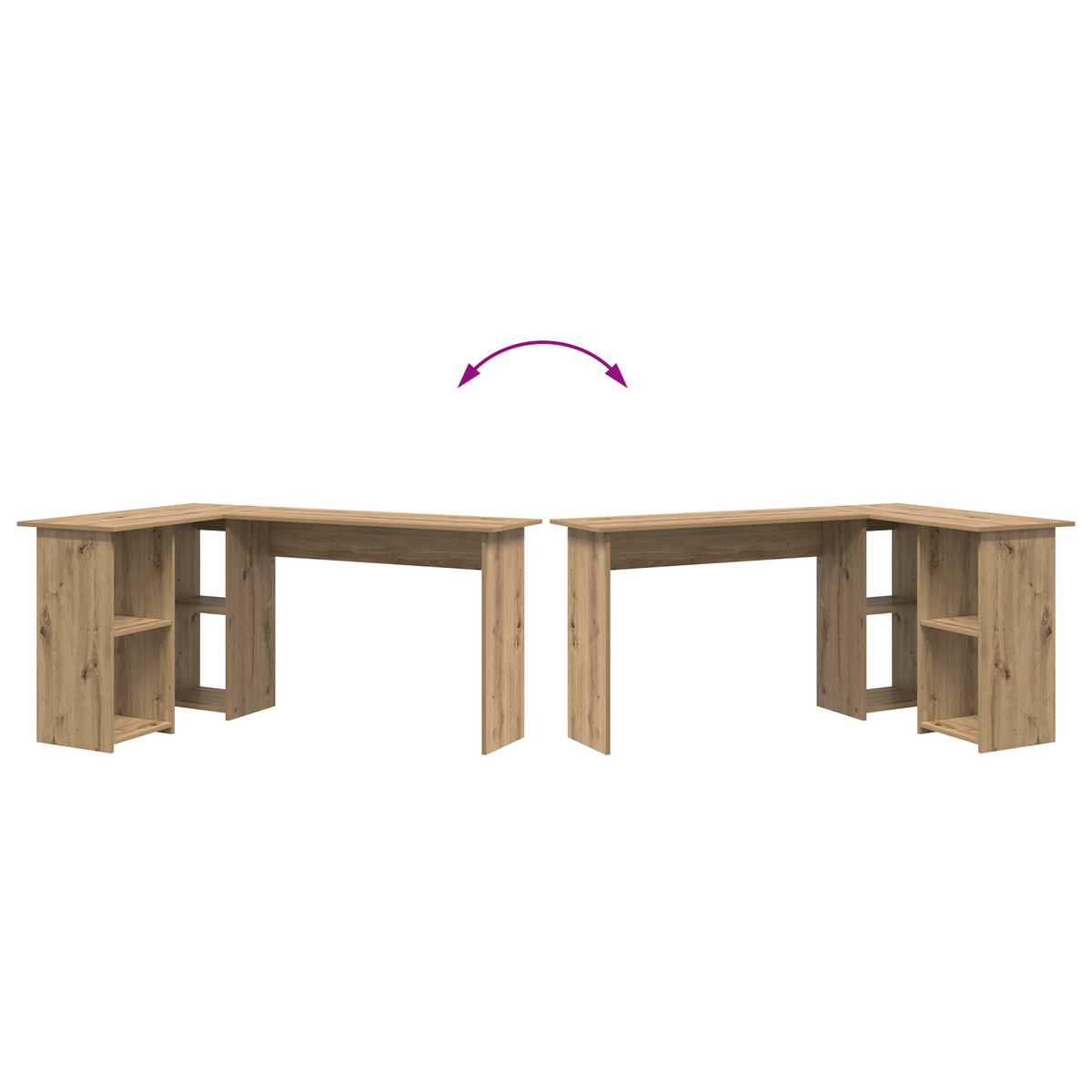 Skrivebord Artisan Eik 142 X 102 X 73 Cm Konstruert Tre