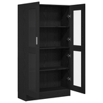 Bokskap Svart Eik 82,5 X 30,5 X 150 Cm Konstruert Tre