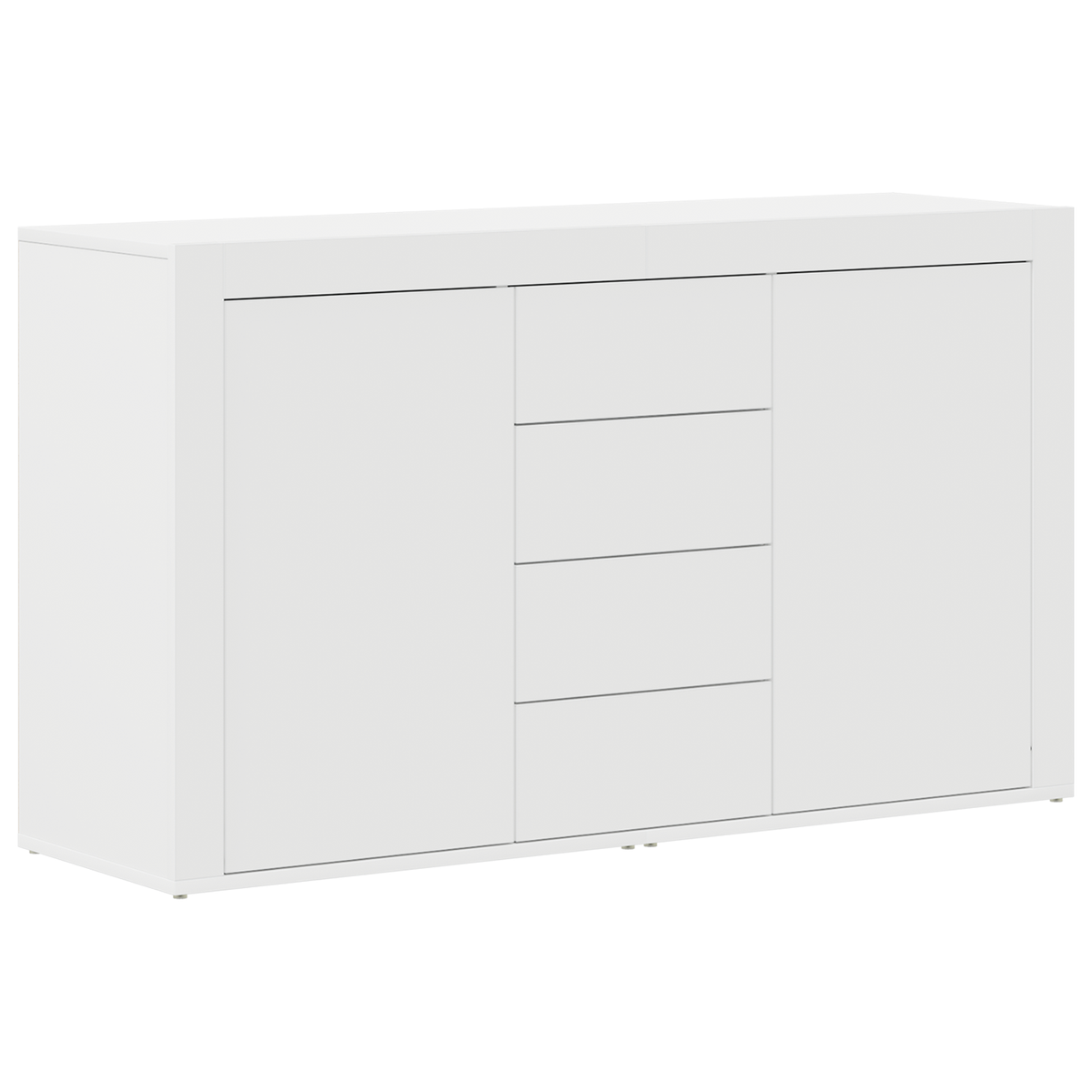 Serviesskap Med Skuff Hvit 120 X 36 X 69 Cm Konstruert Tre