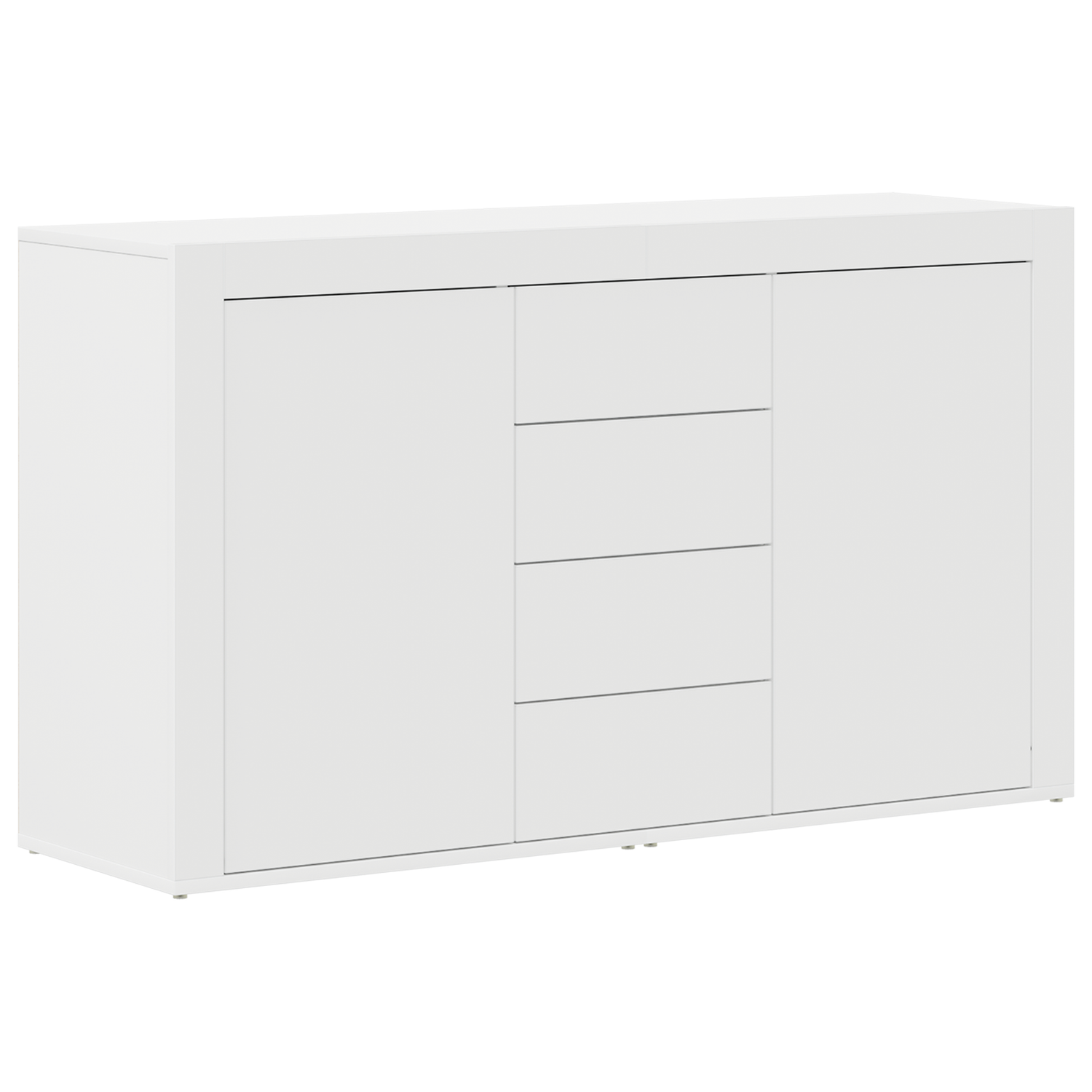 Serviesskap Med Skuff Hvit 120 X 36 X 69 Cm Konstruert Tre