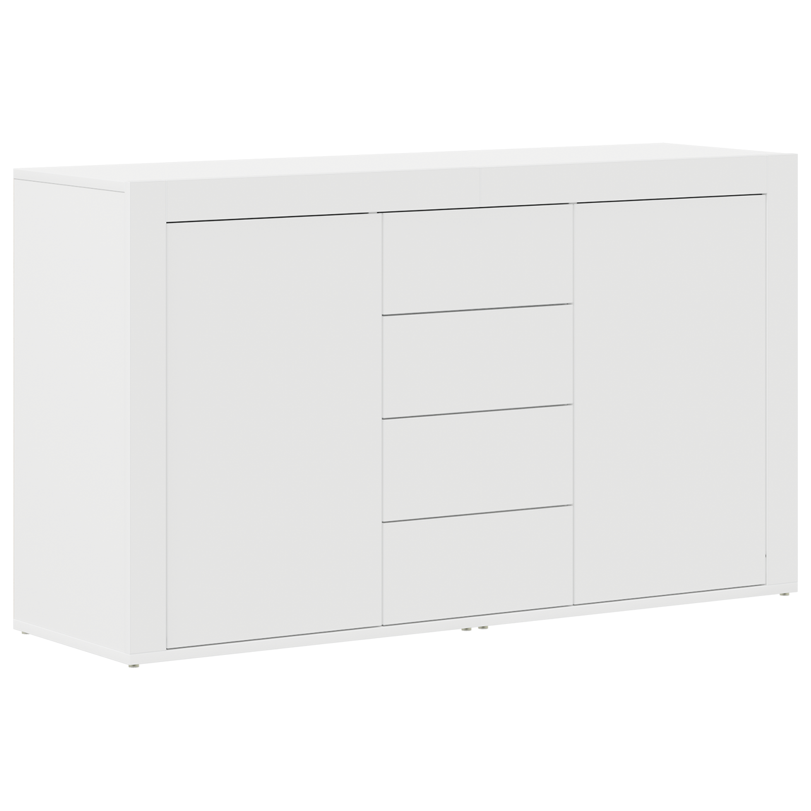 Serviesskap Med Skuff Hvit 120 X 36 X 69 Cm Konstruert Tre