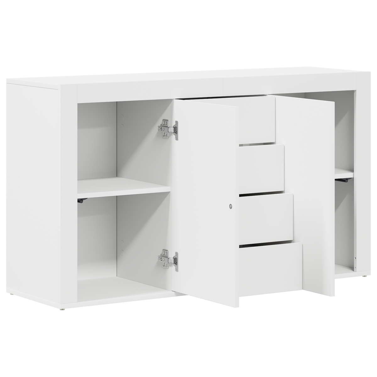 Serviesskap Med Skuff Hvit 120 X 36 X 69 Cm Konstruert Tre