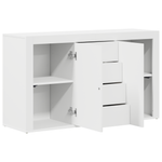 Serviesskap Med Skuff Hvit 120 X 36 X 69 Cm Konstruert Tre