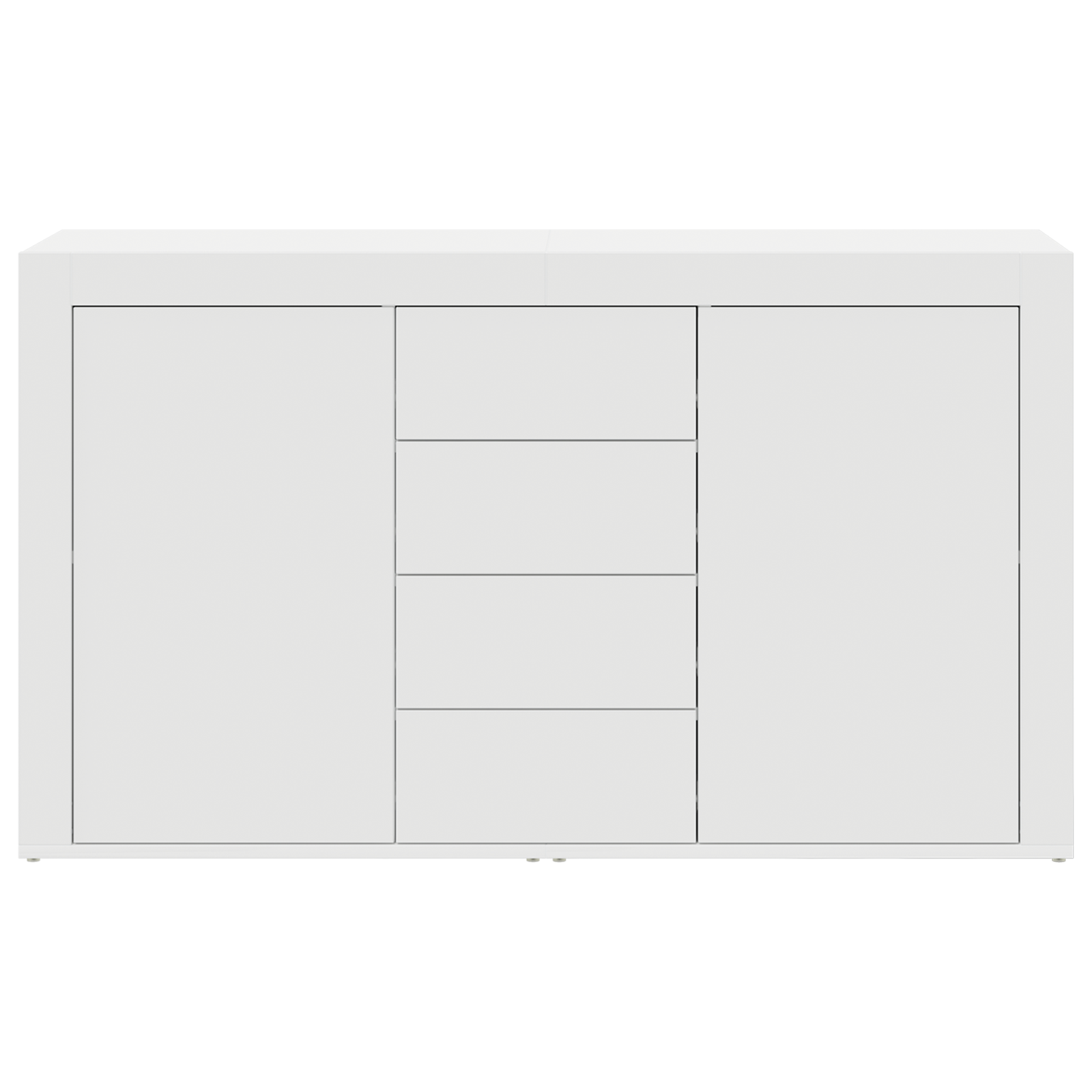 Serviesskap Med Skuff Hvit 120 X 36 X 69 Cm Konstruert Tre