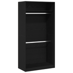 Garderobeskap Svart Eik 100 X 50 X 200 Cm Konstruert Tre