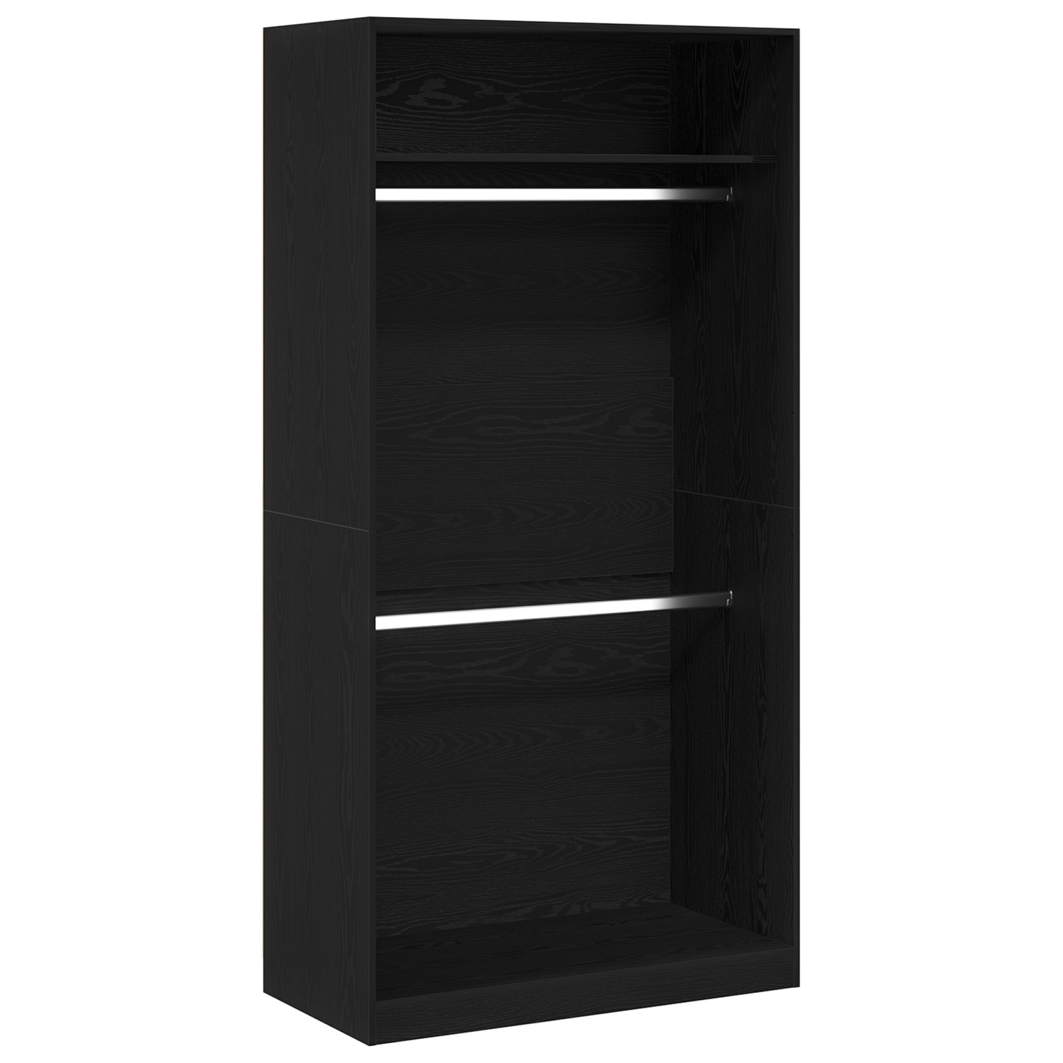 Garderobeskap Svart Eik 100 X 50 X 200 Cm Konstruert Tre