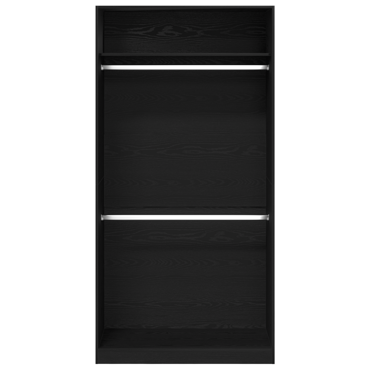 Garderobeskap Svart Eik 100 X 50 X 200 Cm Konstruert Tre