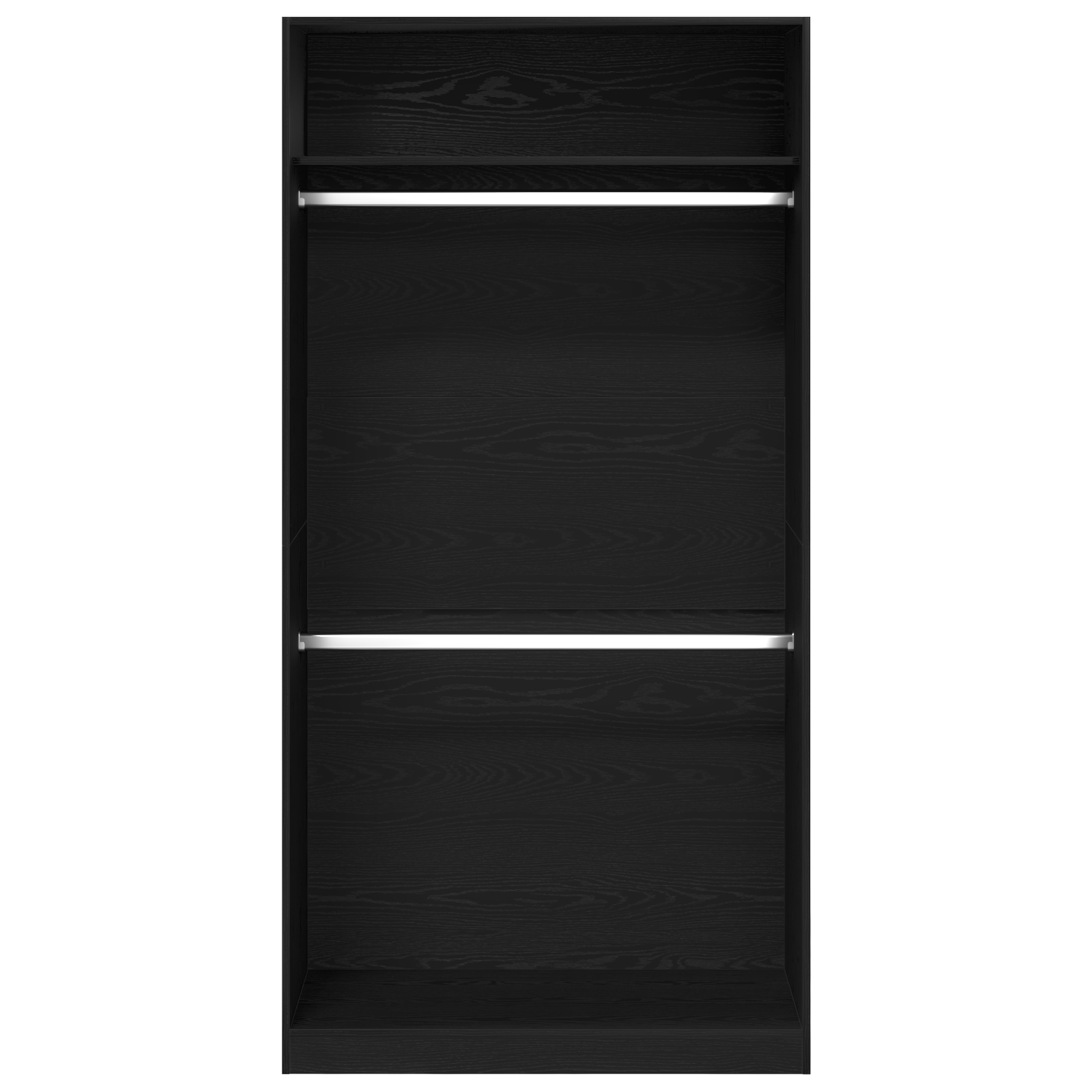Garderobeskap Svart Eik 100 X 50 X 200 Cm Konstruert Tre