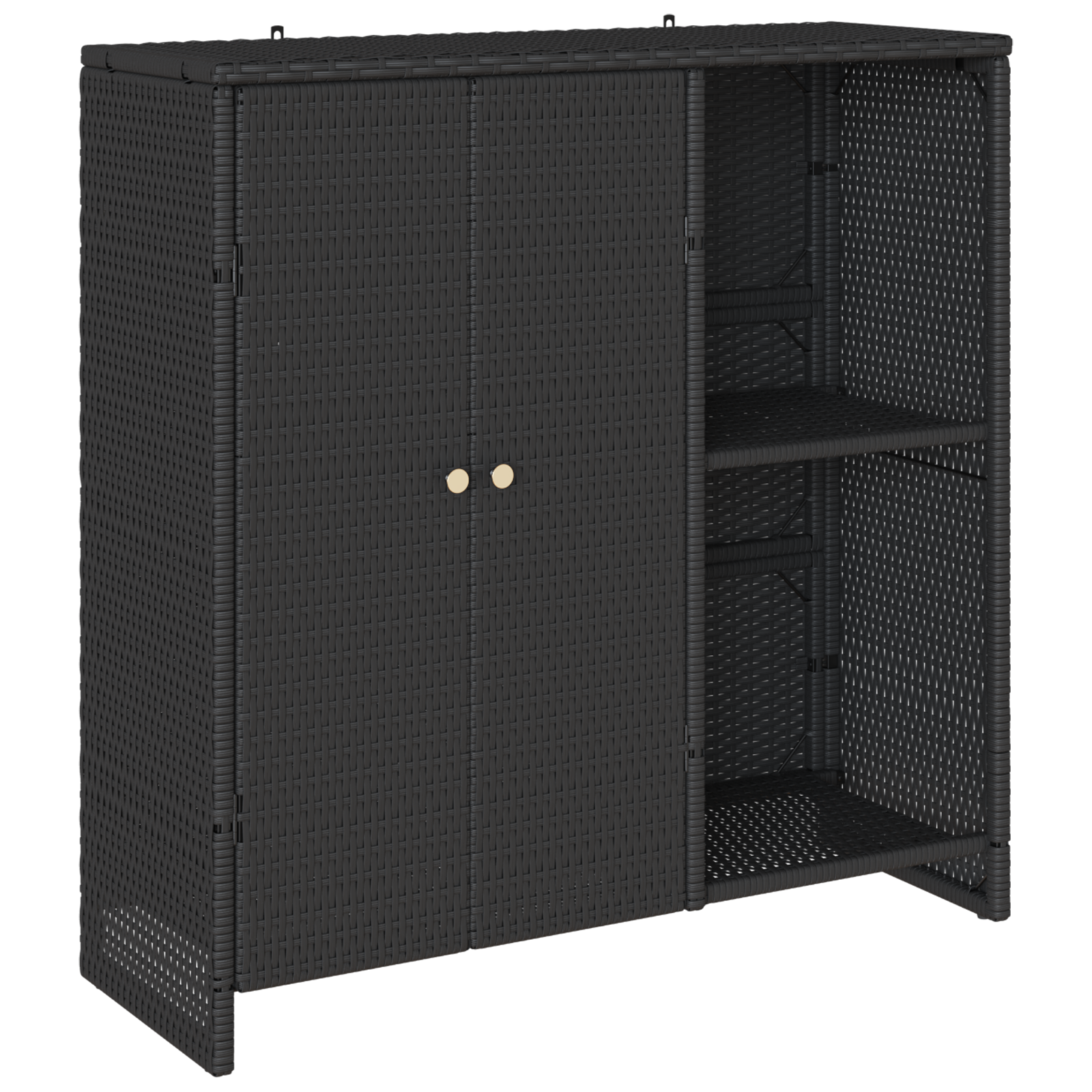 Oppbevaringsskap Med Hylle Svart 100 X 36 X 102 Cm Rotting