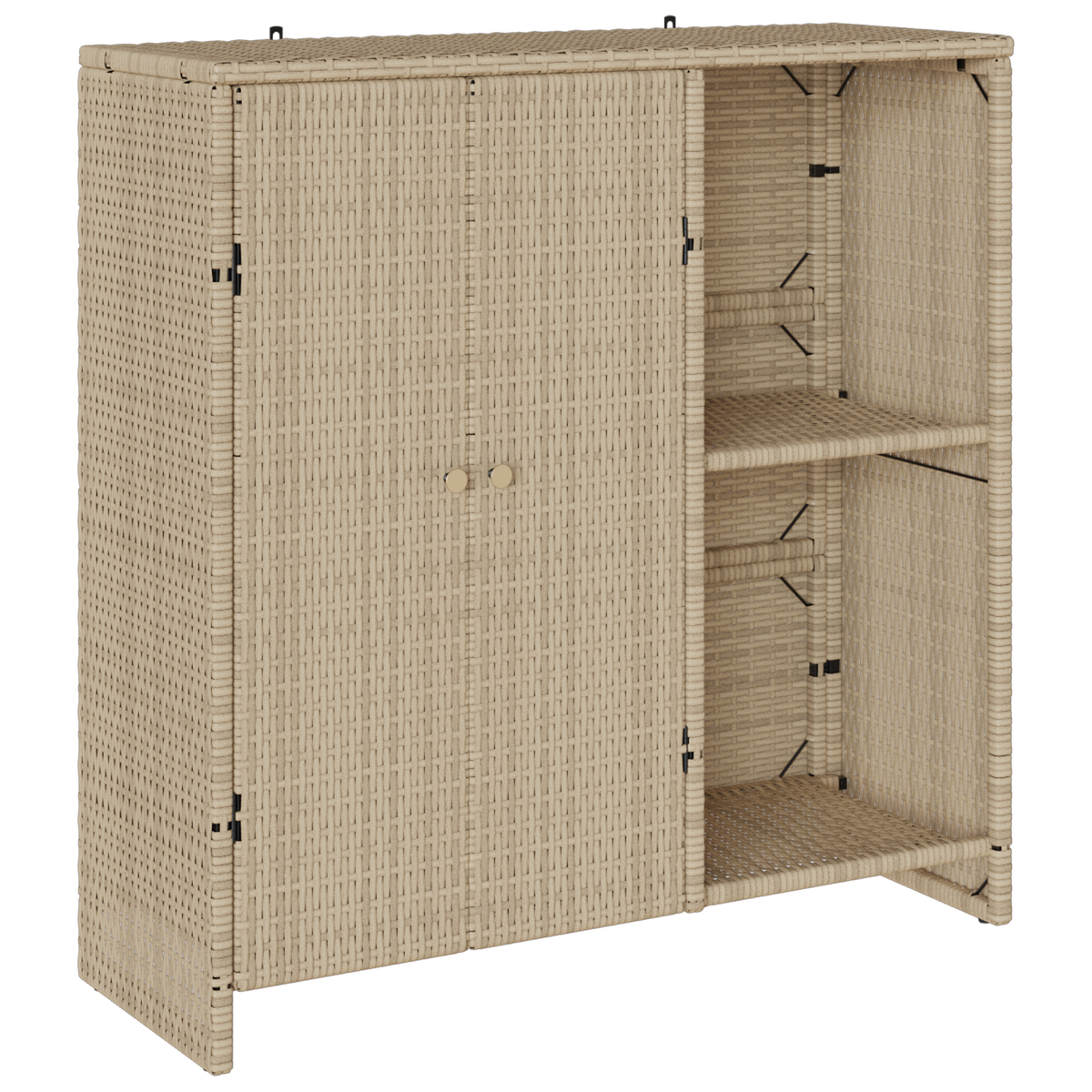 Oppbevaringsskap Med Hylle Beige 100 X 36 X 102 Cm Rotting
