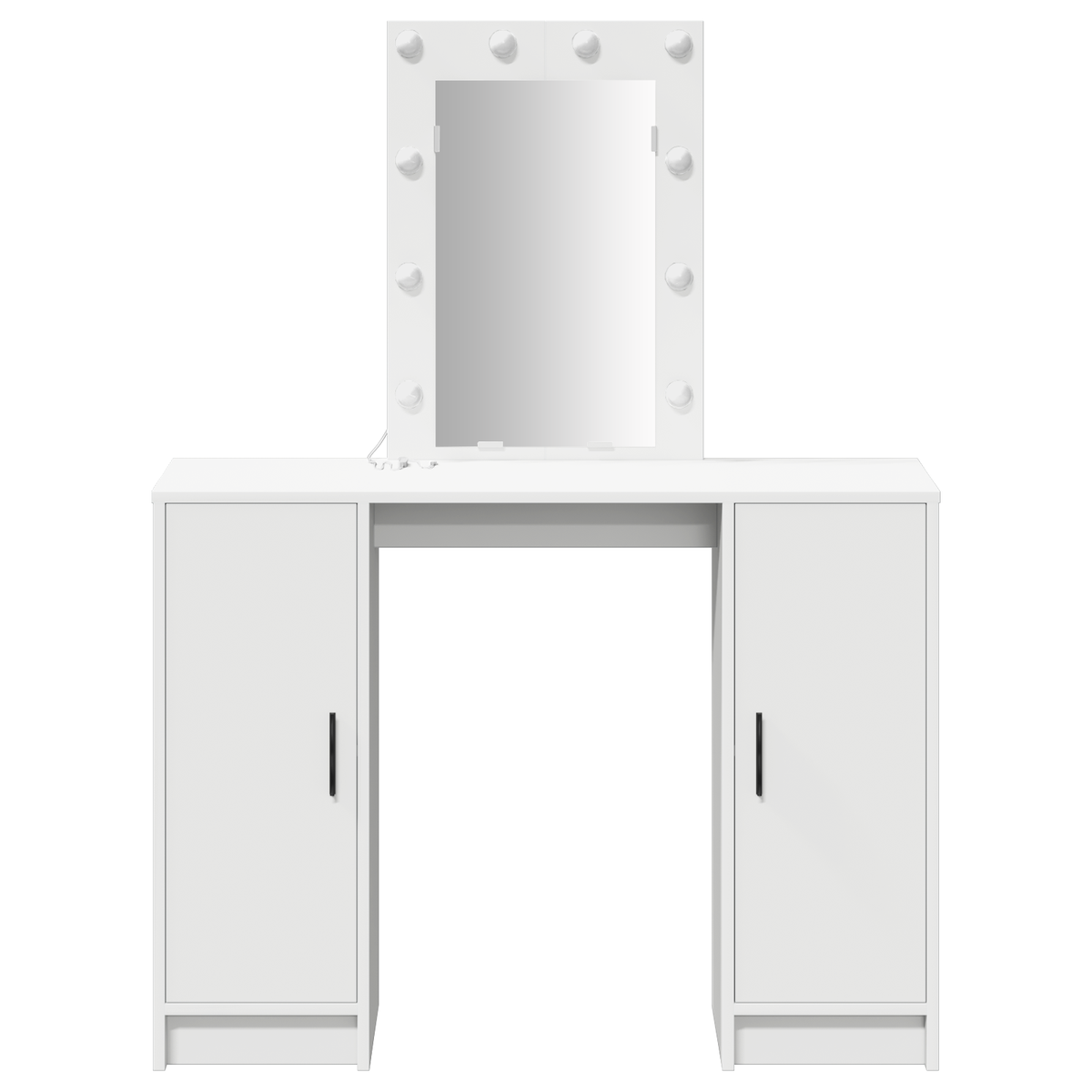 Sminkebord Med Speillys Hvit 102 X 33 X 135 Cm Konstruert Tre