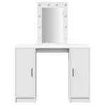 Sminkebord Med Speillys Hvit 102 X 33 X 135 Cm Konstruert Tre