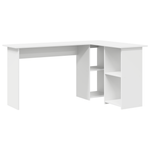 Skrivebord Med Hylle Hvit 142 X 102 X 73 Cm Konstruert Tre