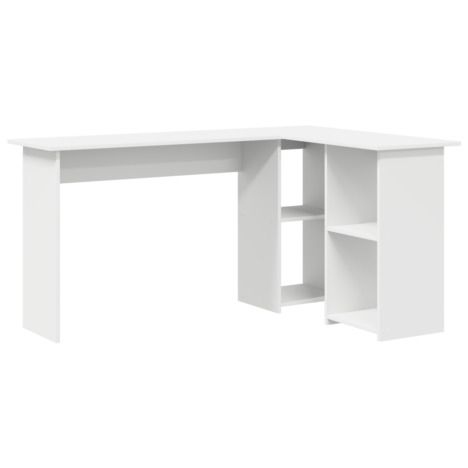 Skrivebord Med Hylle Hvit 142 X 102 X 73 Cm Konstruert Tre