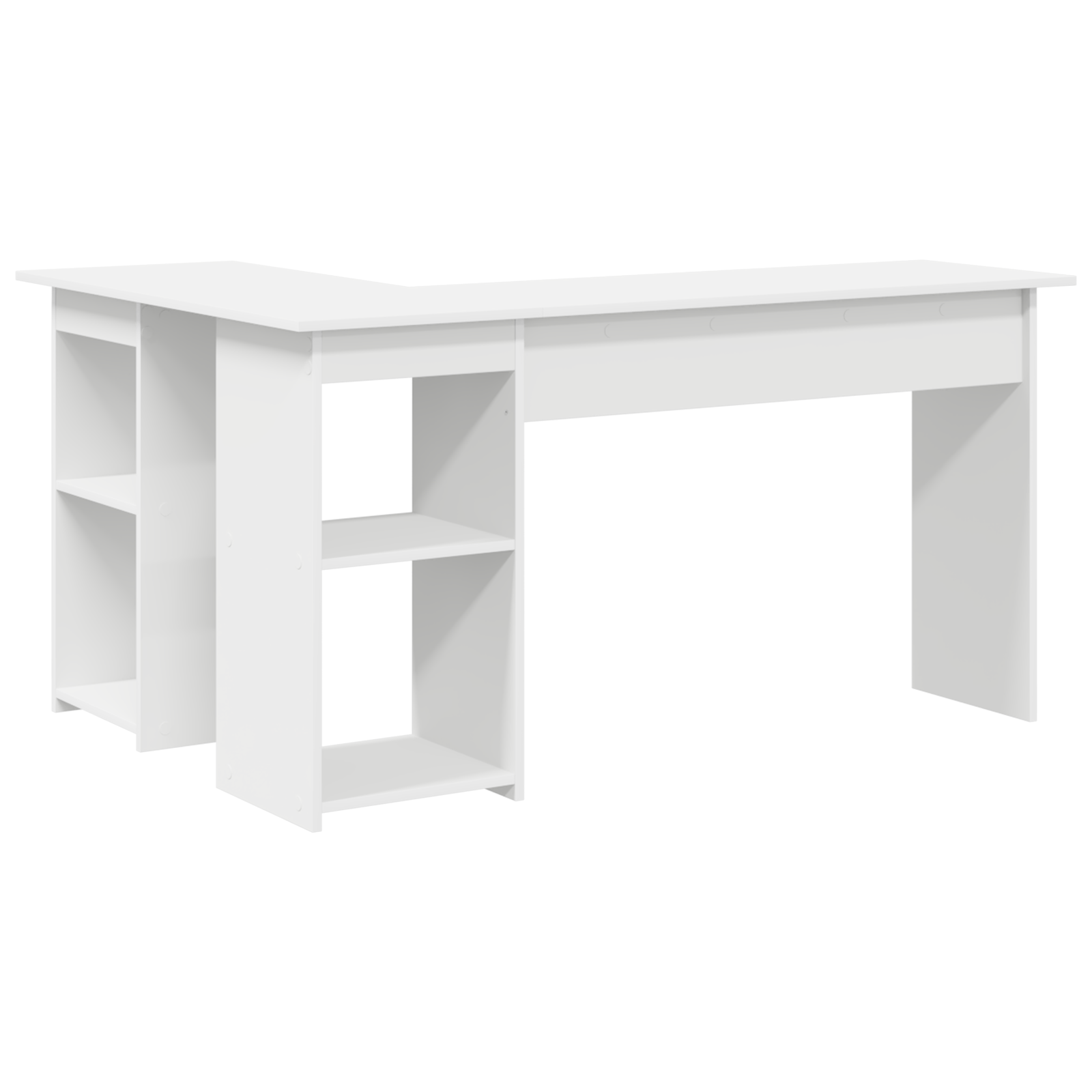 Skrivebord Med Hylle Hvit 142 X 102 X 73 Cm Konstruert Tre