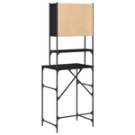 Vaskemaskinskap Svart 0Ak 68 X 48,5 X 194 Cm Konstruert Tre