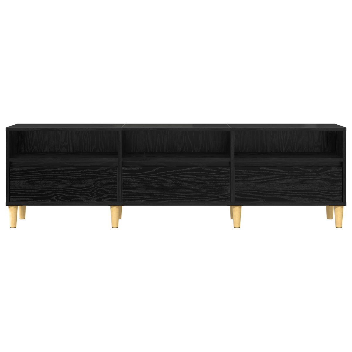 Tv-Skap Med Skuff Svart Eik 150 X 30 X 45 Cm Konstruert Tre